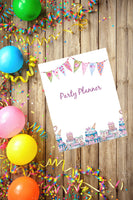 Printable party planner. 30+ pages. Food/menu planner, shopping list, budget, guest list, monthly/weekly/daily planners, decor planning, & more.
