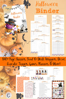 Printable Halloween Binder. 150+ pages of fabulous Halloween content, including planning, party planner, games (maze, treasure hunt, scavenger hunt, word search, crossword bingo, & more), decor, food & drink decorations, recipes, & more.