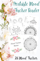 Printable mood tracker binder. 26 different mood trackers. Daily, weekly, monthly, & yearly. Monthly themed & more.