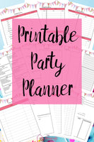 Printable party planner. 30+ pages. Food/menu planner, shopping list, budget, guest list, monthly/weekly/daily planners, decor planning, & more.