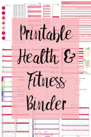 Health & Fitness Binder. 150+ pages to help you lose weight and get healthy. Along with the traditional content (food journals, exercise trackers, exercise journals, weight loss trackers, & more), it focuses on mindset. Finally change the one thing you need to lose weight…for good.