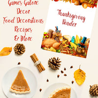 Printable Thanksgiving Binder. 140 pages of fabulous Thanksgiving content, including holiday planner, games (maze, treasure hunt, scavenger hunt, bingo, and more), decor, food & drink decorations, recipes, & more.  
