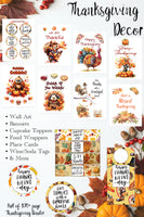
              Add festive touches with Thanksgiving decor printables, including wall art, Happy Thanksgiving banners, printable place cards, party circles, food and drink decorations, tags, and more. Part of the 170+ page Thanksgiving Binder.
            