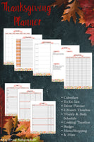 
              Plan your holiday with a printable Thanksgiving planner featuring calendars, a meal planner, menu planner, planning timelines, schedules, a cooking timeline, budget pages, shopping lists, and more.
            