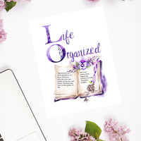 Life Organized Binder. 100 plus pages and step-by-step instructions. Take control and stop the chaos. One binder to manage your calendar, your time, meal planning, finances, medical, kids paperwork, and more.