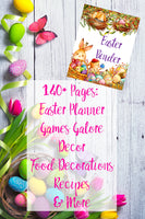 
              Easter Binder. 140+ pages of fabulous Easter content, including planner, games (maze, treasure hunt, scavenger hunt, bingo, and more), decor, food & drink decorations, and more.  
            