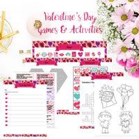 Valentine's Day Binder. 140+ pages of fabulous Valentine's content, including planner, games (maze, treasure hunt, scavenger hunt, bingo, and over 10 more), cards, decor, and more.