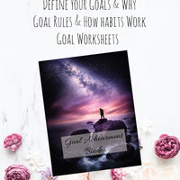 Goal Achievement Binder: worksheets to help you define what you want, your values, why you want it, & more. Goal rules (with instructions) on how to achieve your goals. And goal worksheets are specially designed to help you break down your goals and take action TODAY.
