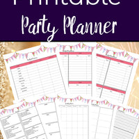 Printable party planner. 30+ pages. Food/menu planner, shopping list, budget, guest list, monthly/weekly/daily planners, decor planning, & more. 
