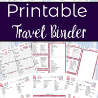 Printable travel binder. 20+ pages. Planning pages, itineraries, flight & hotel information, packing lists for all ages, budget worksheets, & more. 