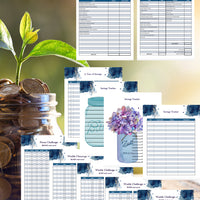 12 pages of savings printables. Contents: • Net Worth Worksheet, • Savings Breakdown Worksheet, • Savings Trackers x 3, • A Year of Savings Chart, • Savings Challenges x 5.