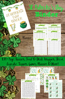 
              Printable St. Patrick’s Day Binder. 130+ pages that include everything you need for a fabulous holiday: Planner, Games & Activities- including treasure hunt, coloring pages, maze, Bingo, more! Decor- banners, wall art, place cards, napkin rings, and more. And food & drink tags- wine/soda bottle tags, cupcake toppers, water bottle wrappers, etc. 
            